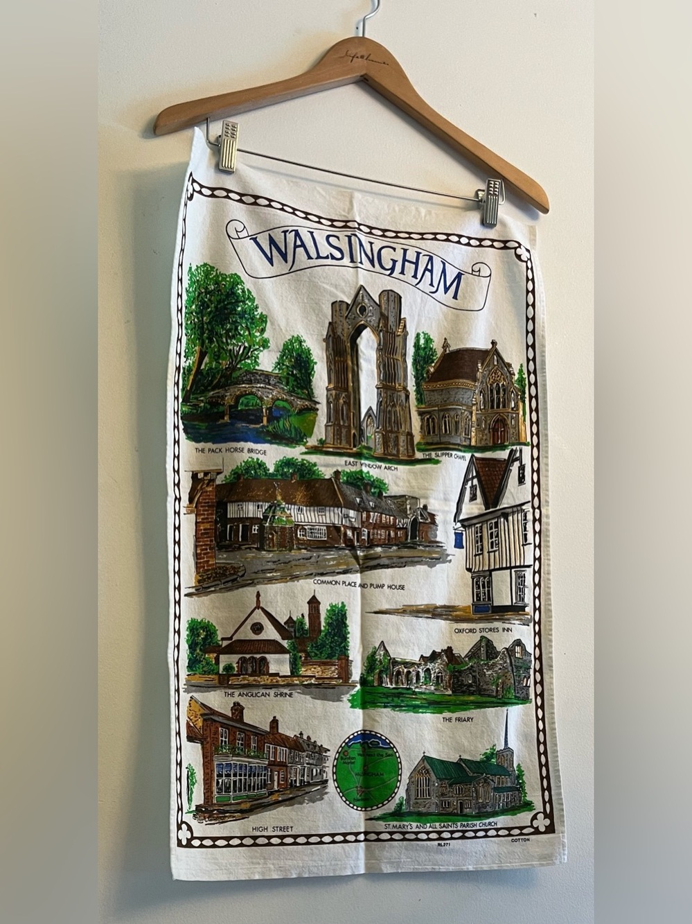 Vintage Unused Walsingham Cotton Tea Dish Towel 17.5” X 28.5” Cotton